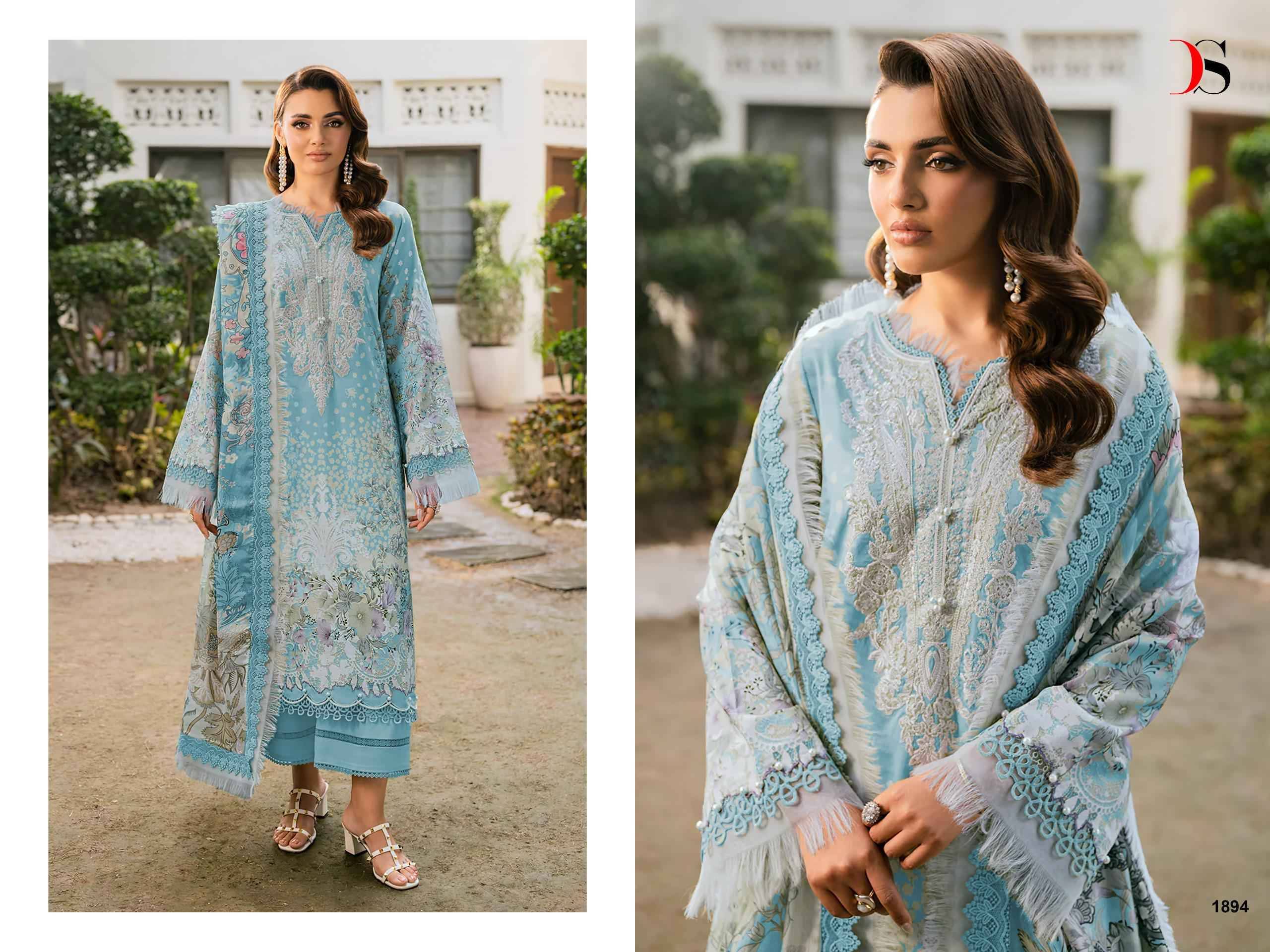 Jade Elara By  DEEPSY SUITS 1891 to 1896 SERIES Pakistani Stylish Beautiful Colourful Printed & Embroidered Party Wear & Occasional Wear Pure cotton Dresses At Wholesale Price